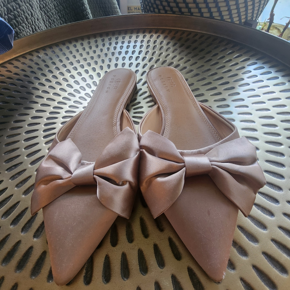 Elegant Satin Bow Slip-On Mules